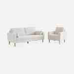 Scandi-style armchair with wooden legs - Bjorn - white boucle Photo6