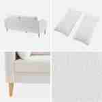 Large 3-seater sofa Scandi-style with wooden legs - Bjorn - white boucle Photo5