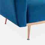 3-seater convertible sofa bed, petro blue, velvet Photo7
