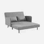 2-Seater convertible sofa with wooden legs, L130 x l81 x H82cm, grey Photo6