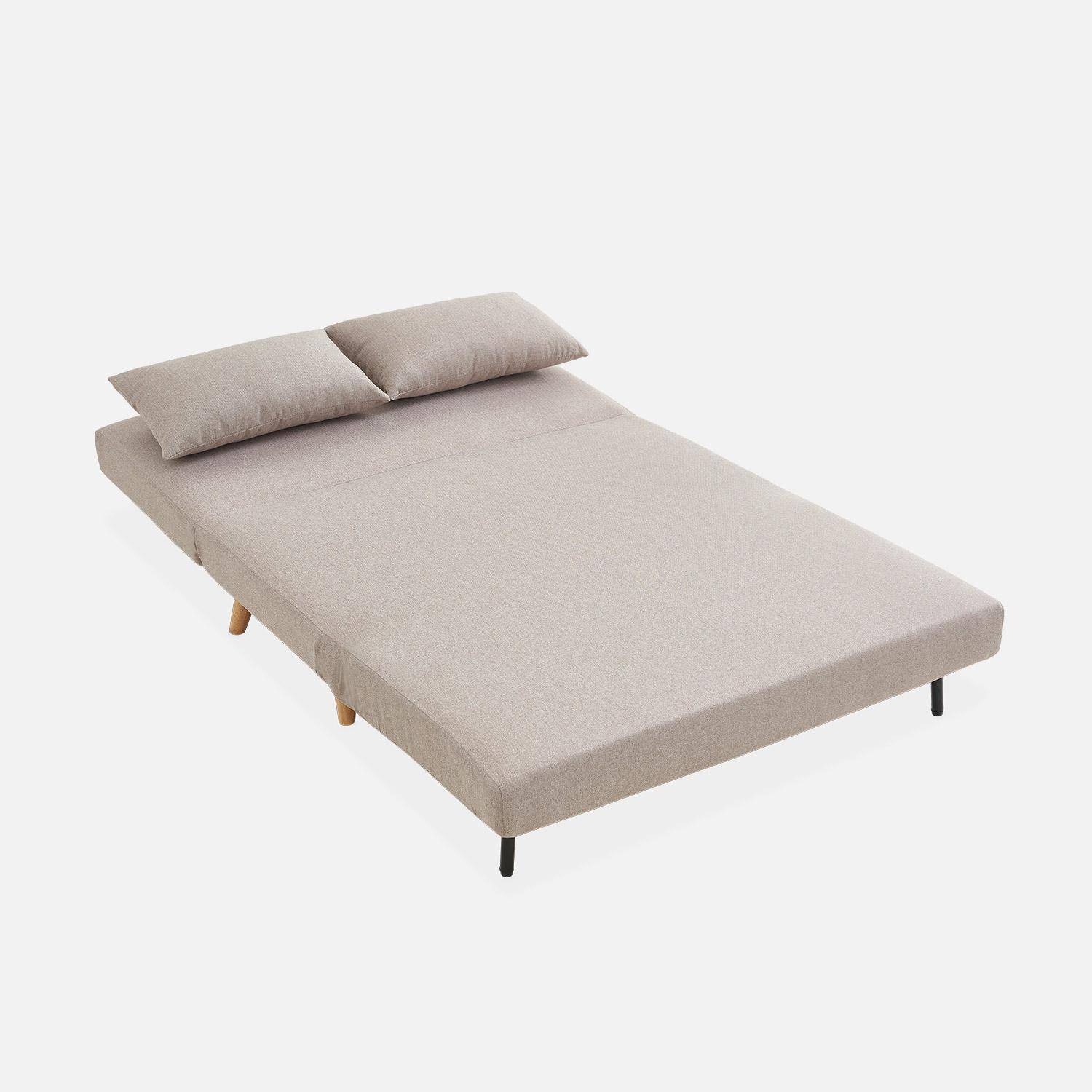 Sleeper, 2-Seater Convertible Sofa, L120xW 81xH82cm, beige Photo7