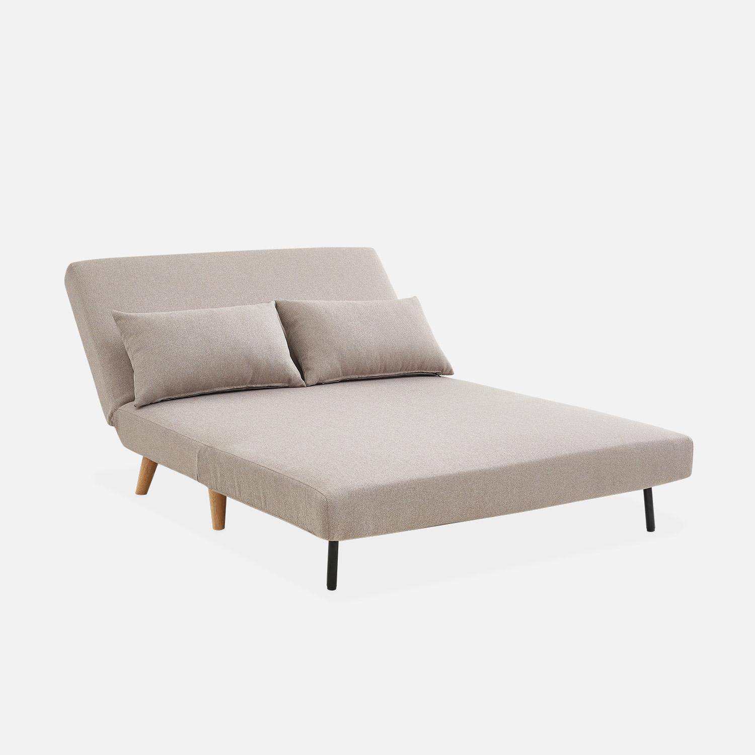 Sleeper, 2-Seater Convertible Sofa, L120xW 81xH82cm, beige Photo6