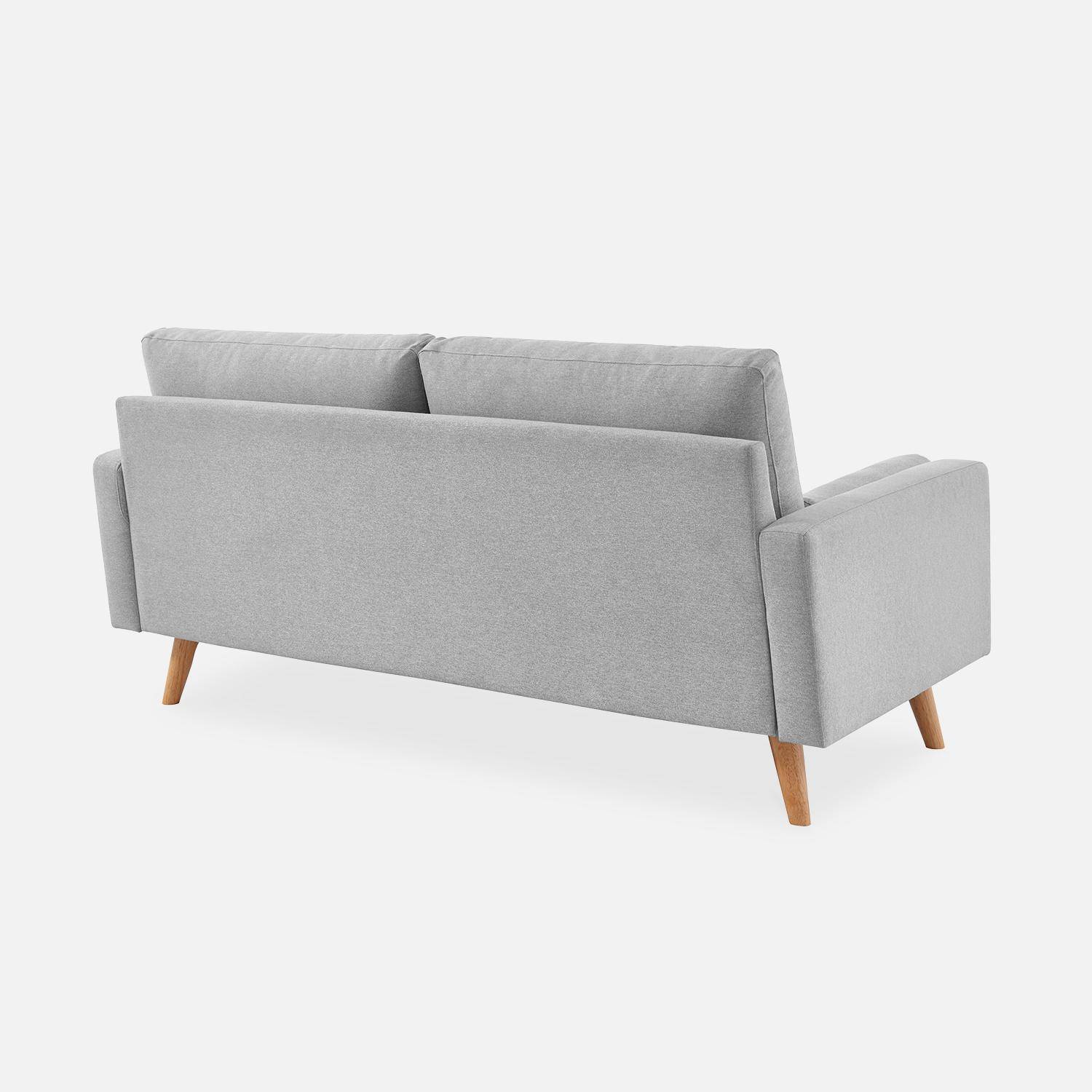 3-seater sofa with Scandi style wooden legs - Ivar - Grey Photo5