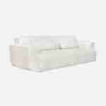 3-Seater Boucle Sofa, polyester,  L230xW98xH73cm, white Photo6