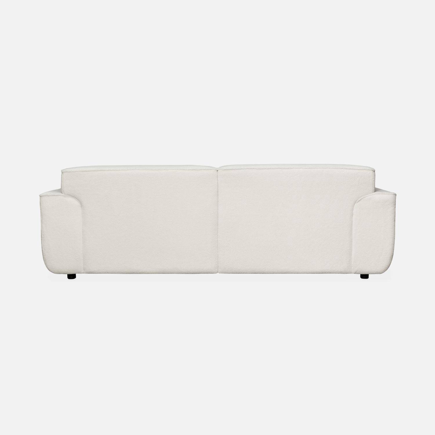 3-Seater Boucle Sofa, polyester,  L230xW98xH73cm, white,sweeek,Photo5