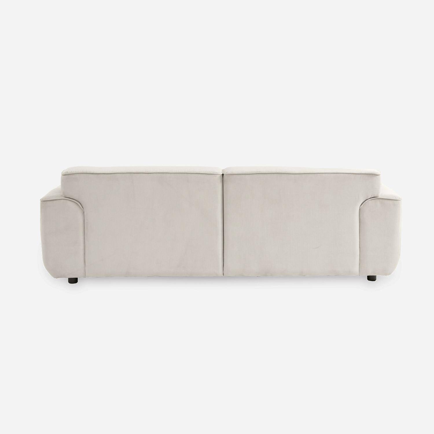  3-Seater corduroy velvet Sofa 230cm, deep seat, cushions provided and removable, beige,sweeek,Photo7