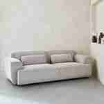  3-Seater corduroy velvet Sofa 230cm, deep seat, cushions provided and removable, beige Photo2