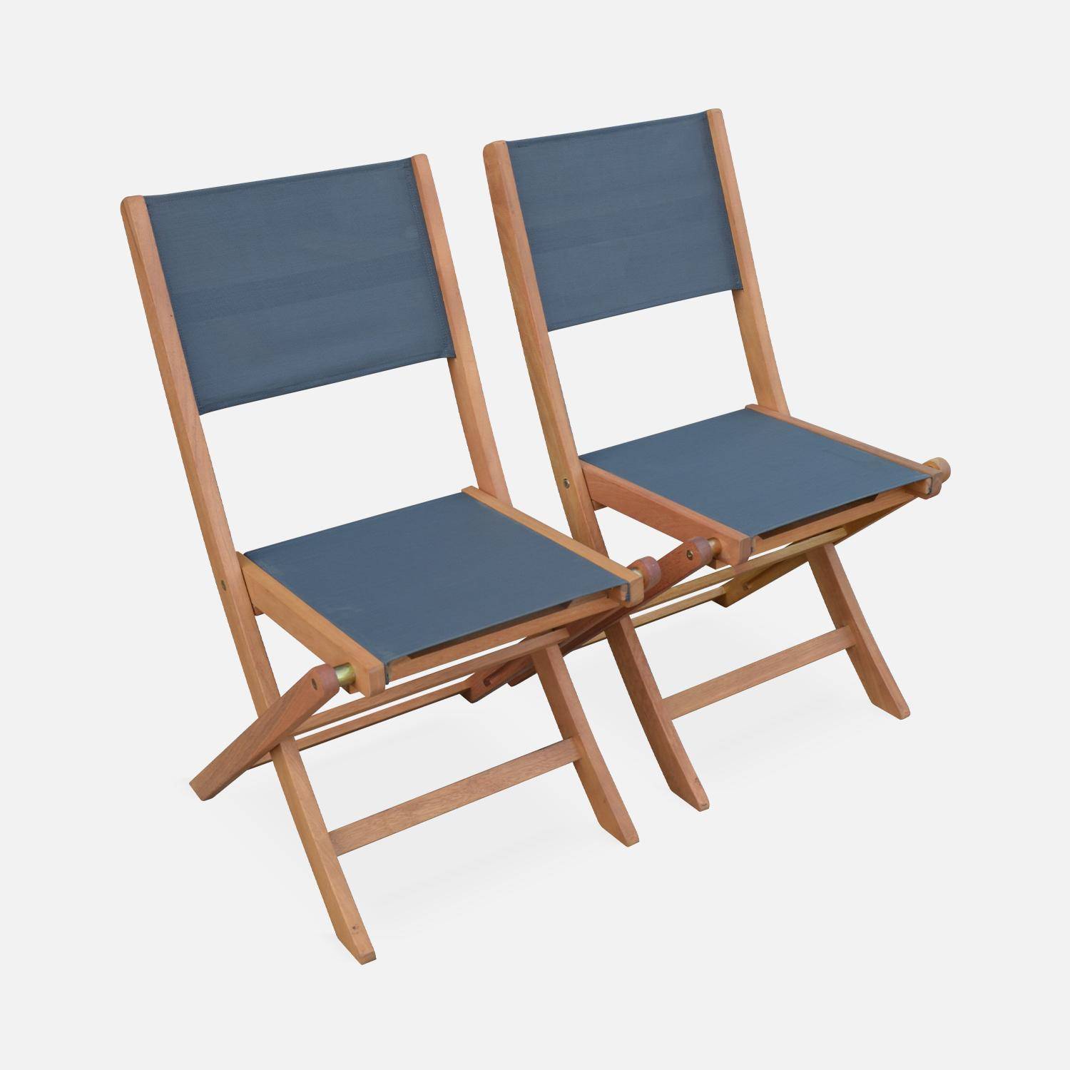 Conjunto de mobiliário de jardim em madeira Almeria, taupe, mesa retangular 120-180cm, 6 cadeiras em eucalipto FSC e textilene,sweeek,Photo2