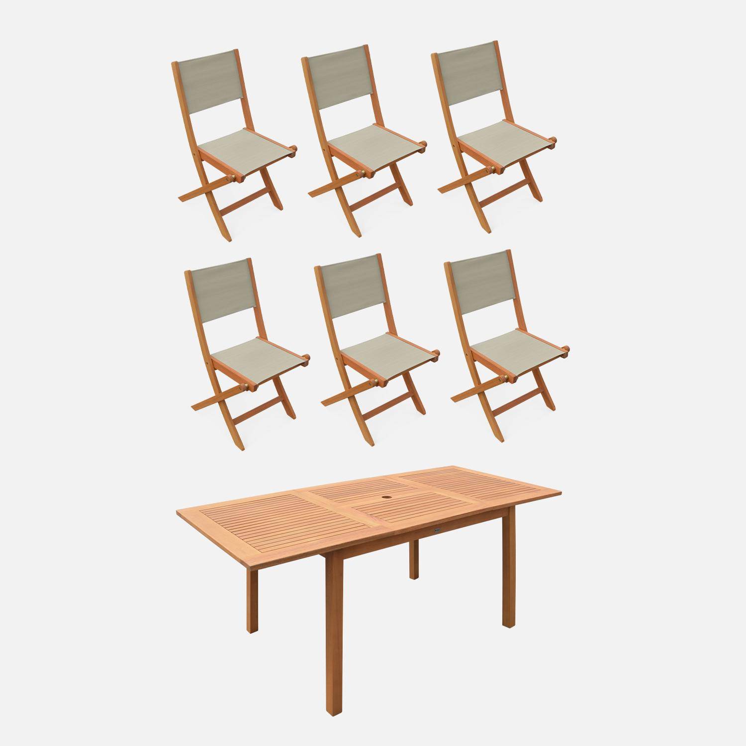 Almeria table 180cm + 6 chairs