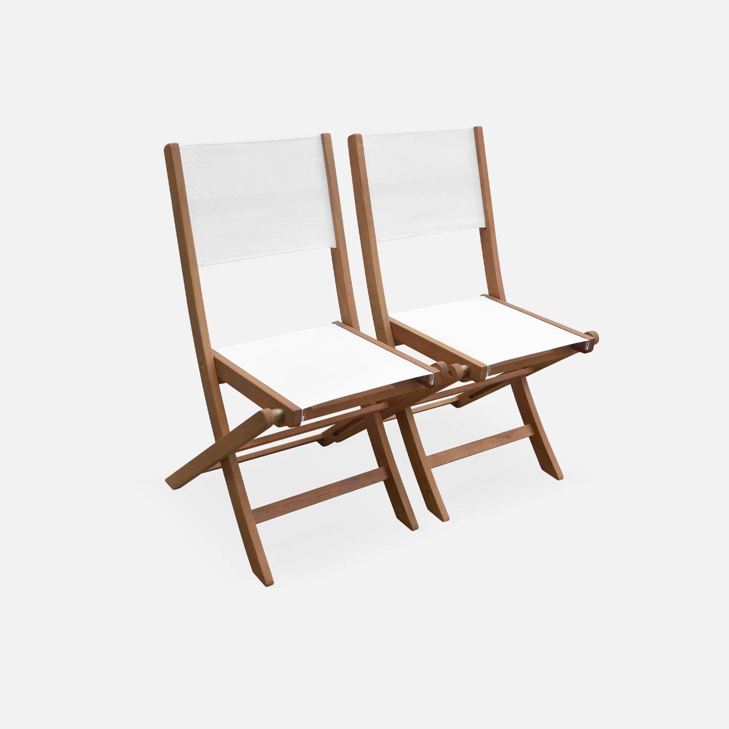Conjunto de mobiliário de jardim em madeira Almeria, taupe, mesa retangular 120-180cm, 6 cadeiras em eucalipto FSC e textilene Photo2