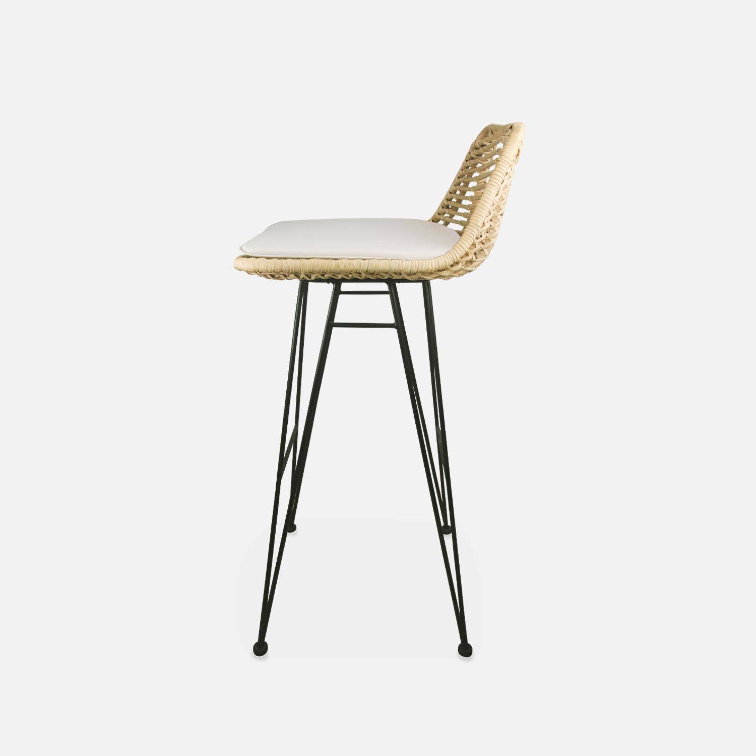 Pair of rattan bar stools 67cm, Cahya , Sand, 42x48x90 cm,sweeek,Photo4