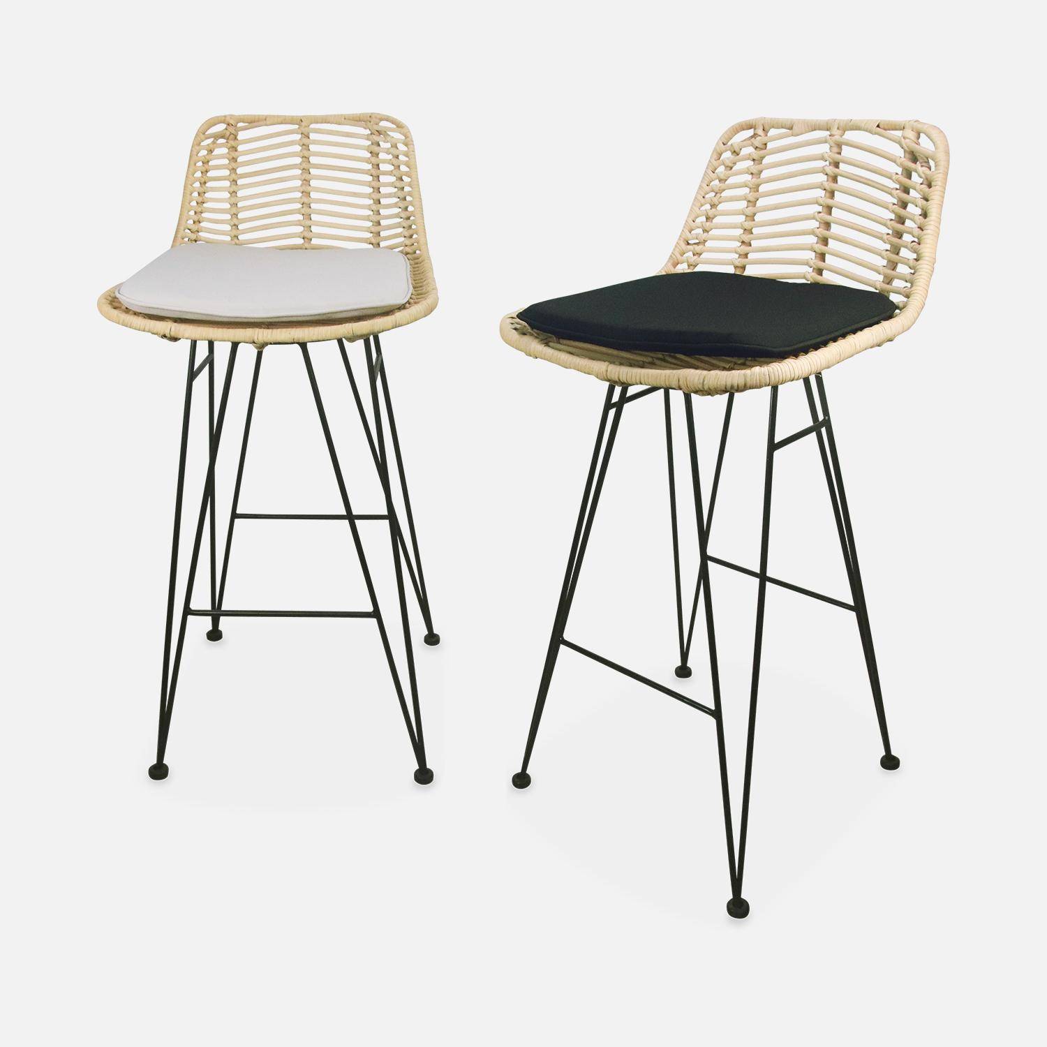 Pair of rattan bar stools 67cm, Cahya , Sand, 42x48x90 cm,sweeek,Photo10