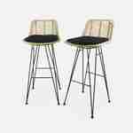 Pair of rattan bar stools, natural, L42.5xD48xH97cm, Cahya Photo3