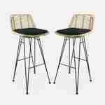 Pair of rattan bar stools, natural, L42.5xD48xH97cm, Cahya Photo4