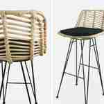 Pair of rattan bar stools, natural, L42.5xD48xH97cm, Cahya Photo5