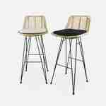 Pair of rattan bar stools, natural, L42.5xD48xH97cm, Cahya Photo10