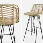 Pair of rattan bar stools, natural, L42.5xD48xH97cm, Cahya Photo9
