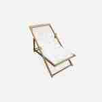 Liegestuhl für Kinder aus FSC-Eukalyptusholz, weißer Stoff mit Sonnenmotiv - Marie Photo4