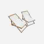 Set van 2 FSC eucalyptushouten strandstoelen voor kinderen, witte stof met zonnemotief Photo4