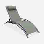 2er Set Sonnenliegen aus Aluminium - salbeigrün- Liegestühle aus Aluminium und Textilene - Louisa Photo4