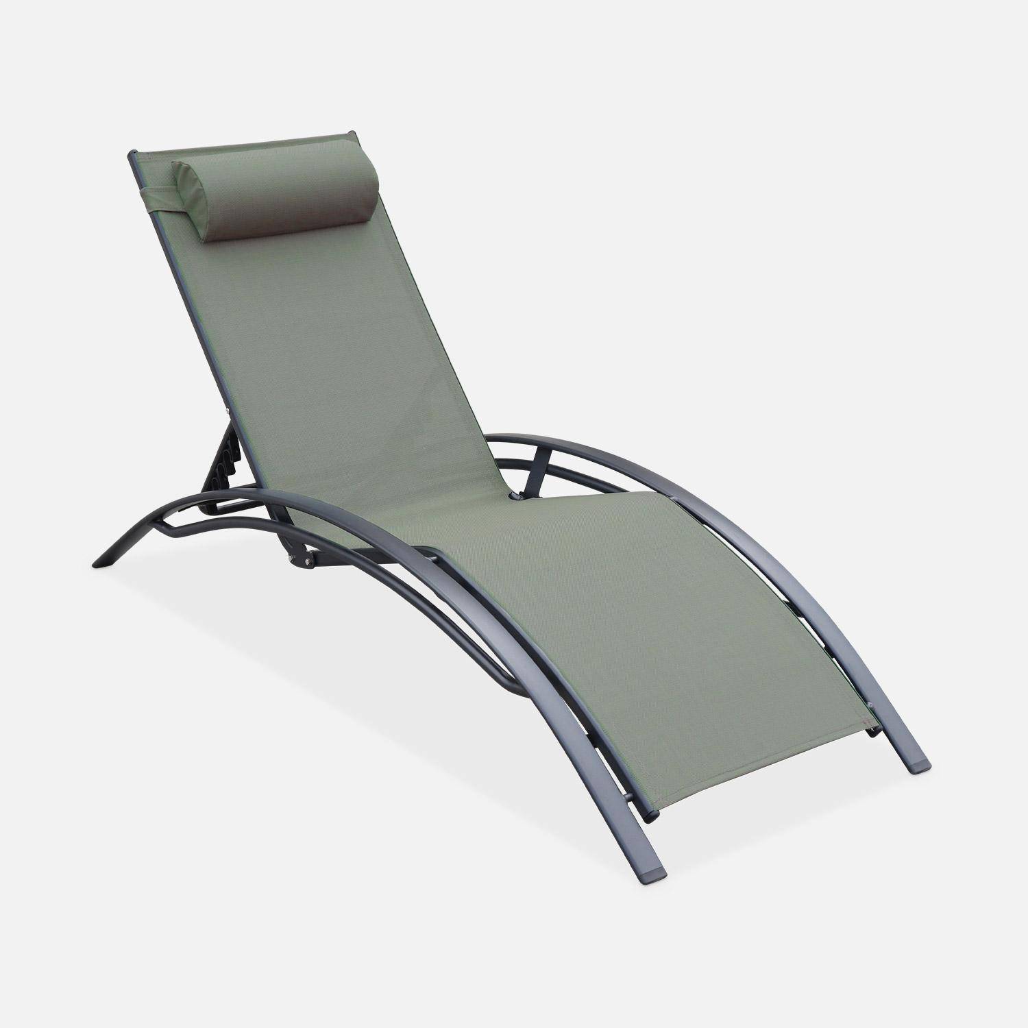 Duo van savane aluminium ligbedden - Aluminium en textilene ligstoelen Photo4