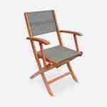 Fauteuils de jardin en bois et textilène - Almeria savane - 2 fauteuils pliants en bois d'Eucalyptus FSC huilé et textilène Photo4
