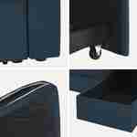Canapé d'angle convertible en velours côtelé bleu - IDA - 3 places, fauteuil d'angle réversible coffre rangement lit modulable  Photo7