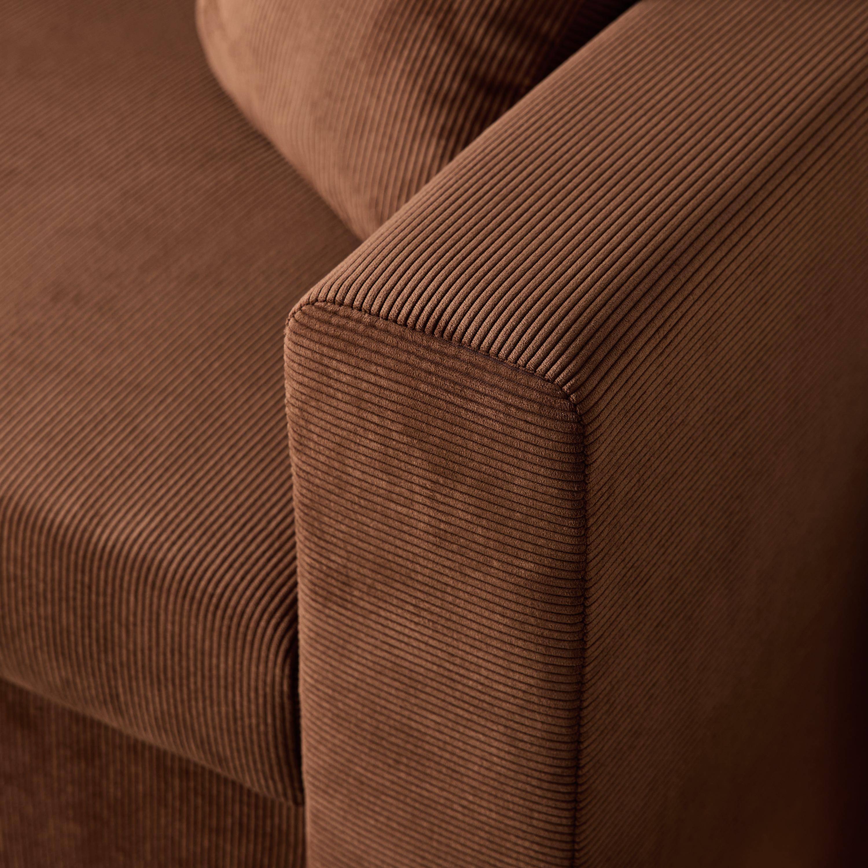 Canapé d'angle convertible en velours côtelé rouille - IDA - 3 places, fauteuil d'angle réversible coffre rangement lit modulable ,sweeek,Photo4