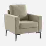 Sessel mit Kord-Bezug - Beige grau - Bjorn - mit geraden Metallfüßen Photo3