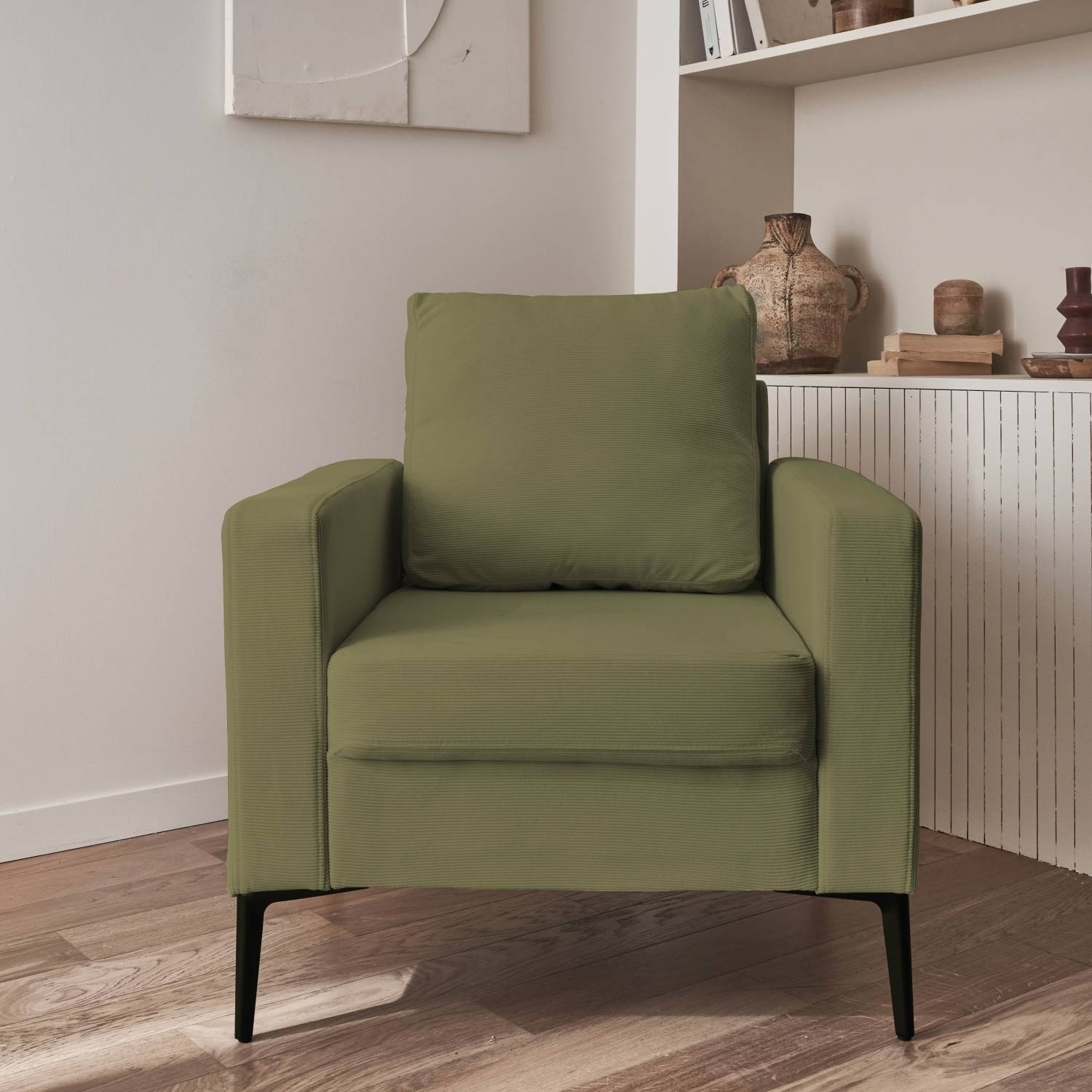 Sessel mit Kord-Bezug  Khaki