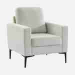 Witte corduroy fauteuil, Bjorn, 1-zits, met metalen poten Photo3