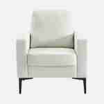 Sessel mit Kord-Bezug - Weiß - Bjorn - mit geraden Metallfüßen Photo4