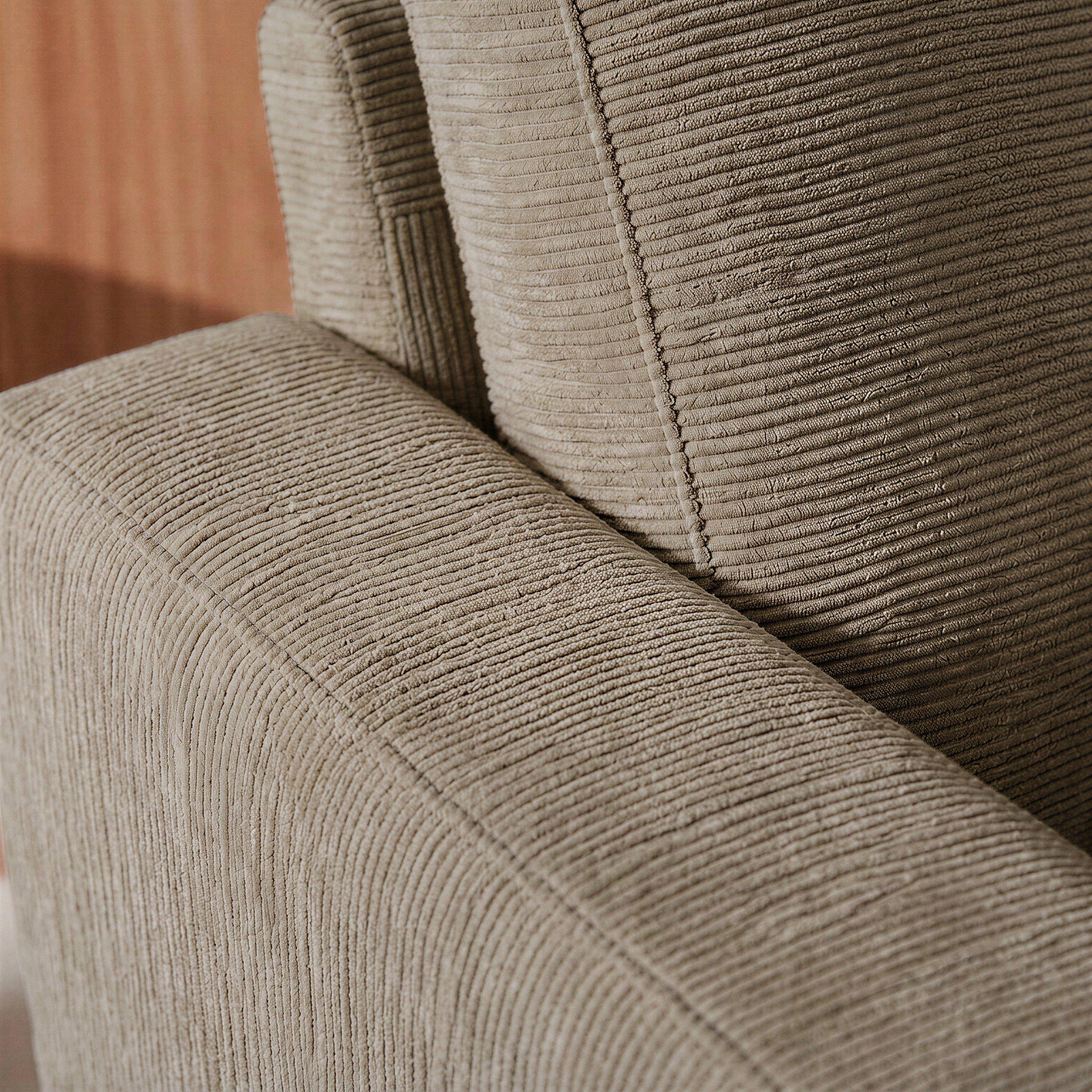 Sofa mit graubeigem Cordbezug - Bjorn - Fixes 2-Sitzer-Sofa, gerade, Metallfüße ,sweeek,Photo2