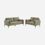 Sofa mit graubeigem Cordbezug - Bjorn - Fixes 2-Sitzer-Sofa, gerade, Metallfüße  Photo7