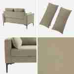 Sofa mit graubeigem Cordbezug - Bjorn - Fixes 2-Sitzer-Sofa, gerade, Metallfüße  Photo6