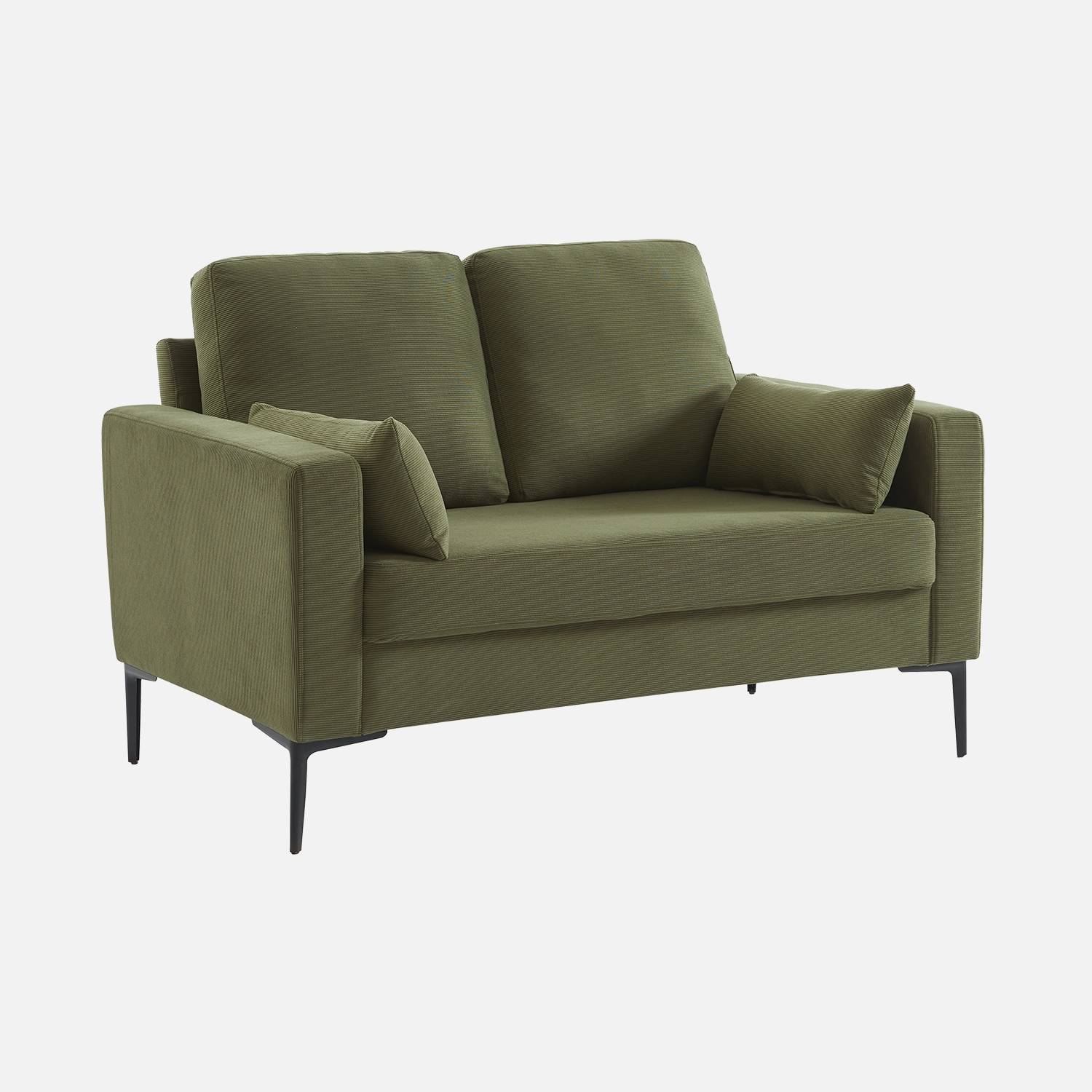 2-Sitzer-Sofa mit Cordbezug in khaki  | sweeek