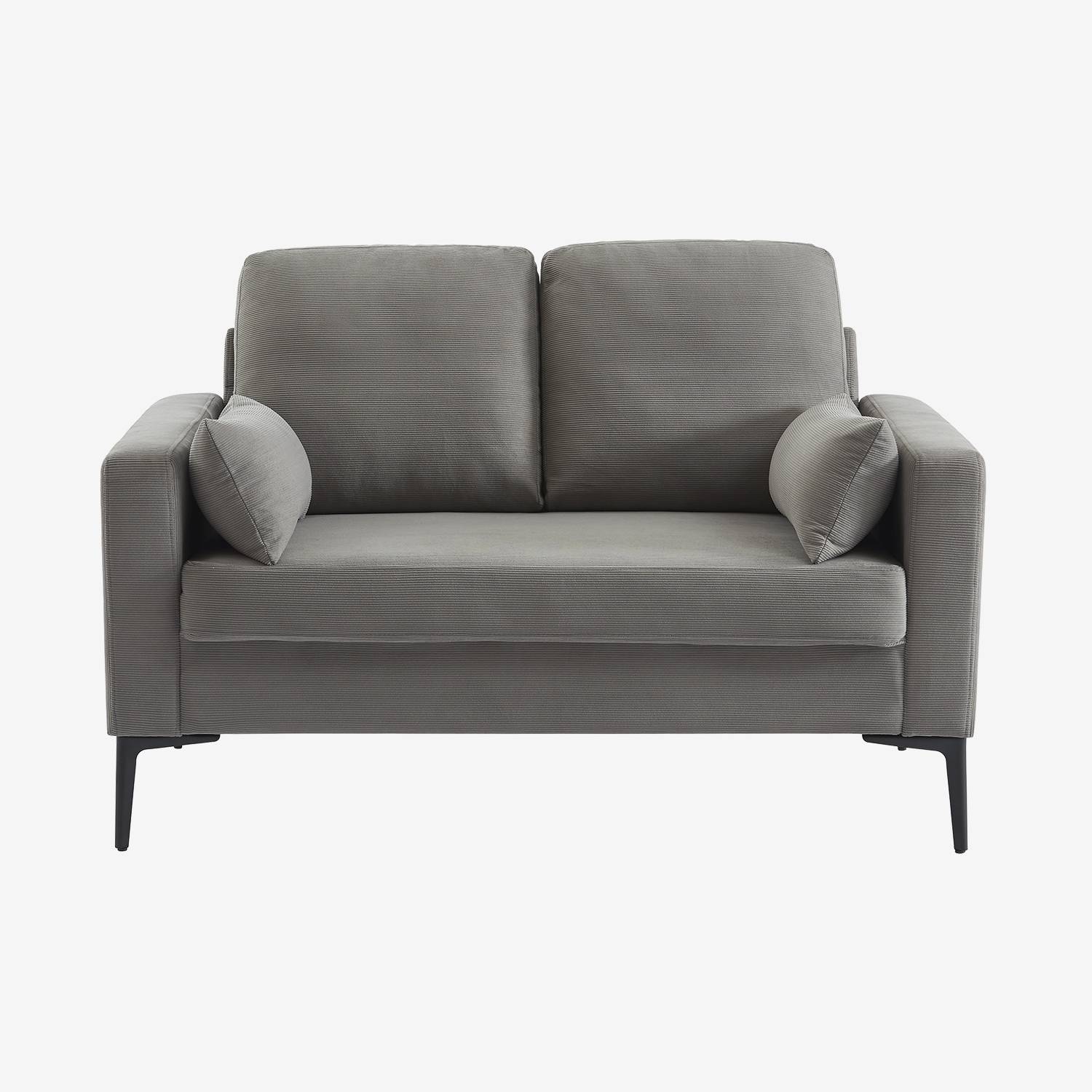 2-Sitzer-Sofa mit Cordbezug in hellgrau