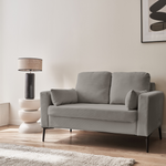 Sofa mit hellgrauem Cordbezug - Bjorn - Fixes 2-Sitzer-Sofa, gerade, Metallfüße  Photo2