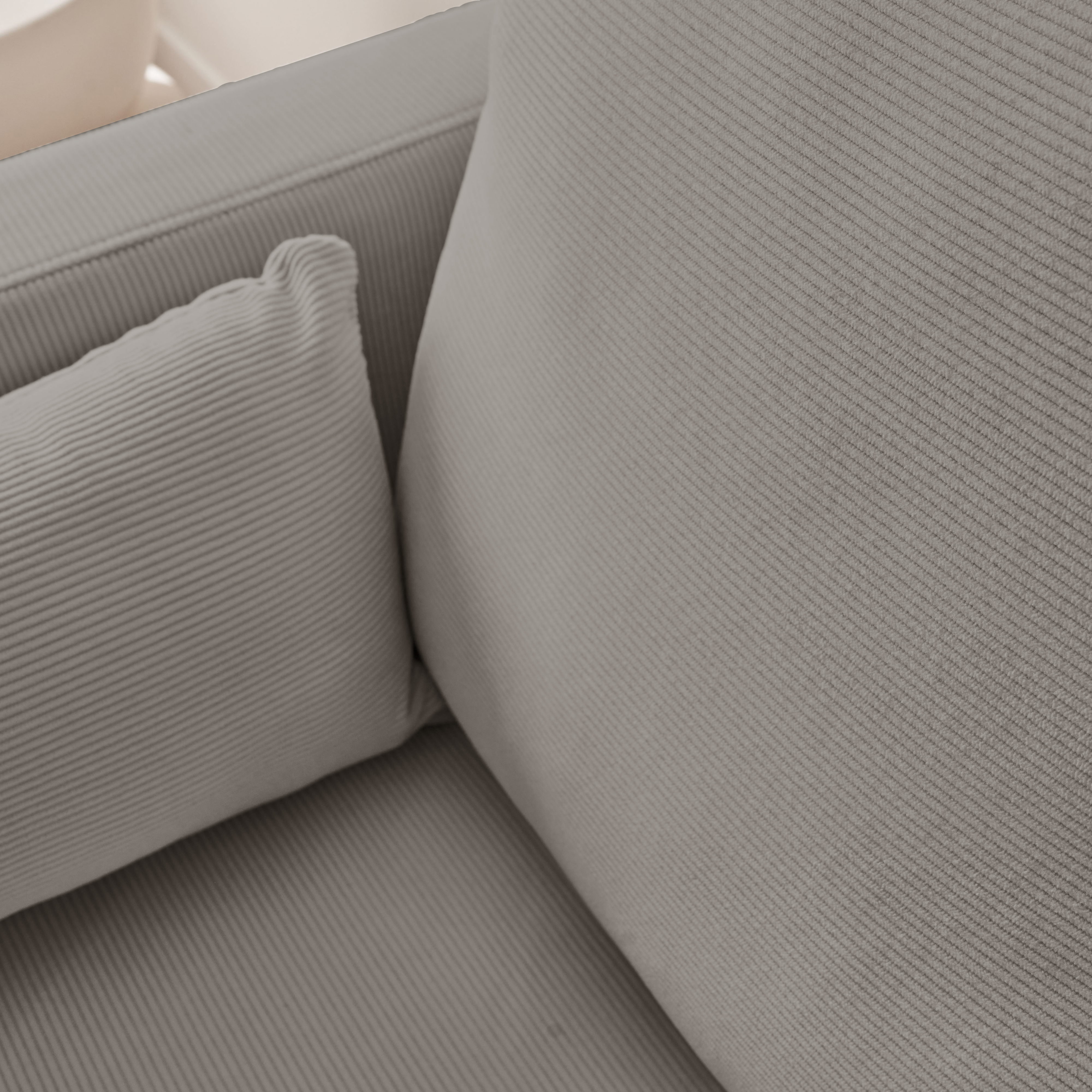 Canapé en velours côtelé gris clair - Bjorn - Canapé 2 places fixe droit pieds métal ,sweeek,Photo3