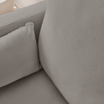 Canapé en velours côtelé gris clair - Bjorn - Canapé 2 places fixe droit pieds métal  Photo3