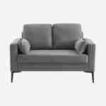 Sofa mit hellgrauem Cordbezug - Bjorn - Fixes 2-Sitzer-Sofa, gerade, Metallfüße  Photo4