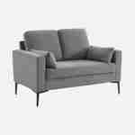 Sofa mit hellgrauem Cordbezug - Bjorn - Fixes 2-Sitzer-Sofa, gerade, Metallfüße  Photo7