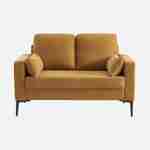 Sofa mit ockerfarbenem Cordbezug - Bjorn - Fixes 2-Sitzer-Sofa, gerade, Metallfüße  Photo5