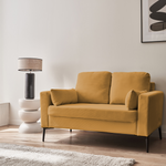 Sofa mit ockerfarbenem Cordbezug - Bjorn - Fixes 2-Sitzer-Sofa, gerade, Metallfüße  Photo2