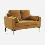 Sofa mit ockerfarbenem Cordbezug - Bjorn - Fixes 2-Sitzer-Sofa, gerade, Metallfüße  Photo4