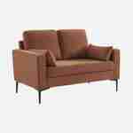 Sofa mit terrakotta Cordbezug - Bjorn - Fixes 2-Sitzer-Sofa, gerade, Metallfüße  Photo1