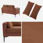 Sofa mit terrakotta Cordbezug - Bjorn - Fixes 2-Sitzer-Sofa, gerade, Metallfüße  Photo3