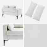 Sofa mit weißem Cordbezug - Bjorn - Fixes 2-Sitzer-Sofa, gerade, Metallfüße  Photo6