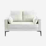 Sofa mit weißem Cordbezug - Bjorn - Fixes 2-Sitzer-Sofa, gerade, Metallfüße  Photo5