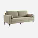 Sofa 3-Sitzer Cord graubeige - Bjorn - Fixes Sofa, gerade, Metallfüße  Photo4